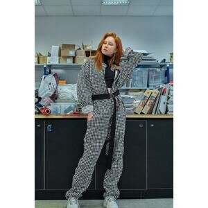 RARE G-Star RAW x Pharrell Williams Avernus Racer Houndstooth Jumpsuit Sample S